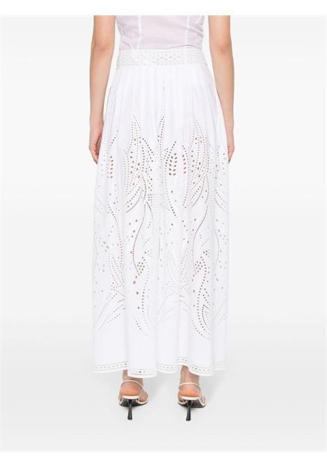 Gonna midi con ricami in bianco - donna ALBERTA FERRETTI | A011801390001